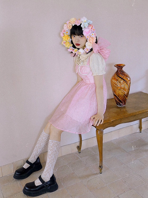 Ciffon Sheer Fluffy Wrinkled One-piece