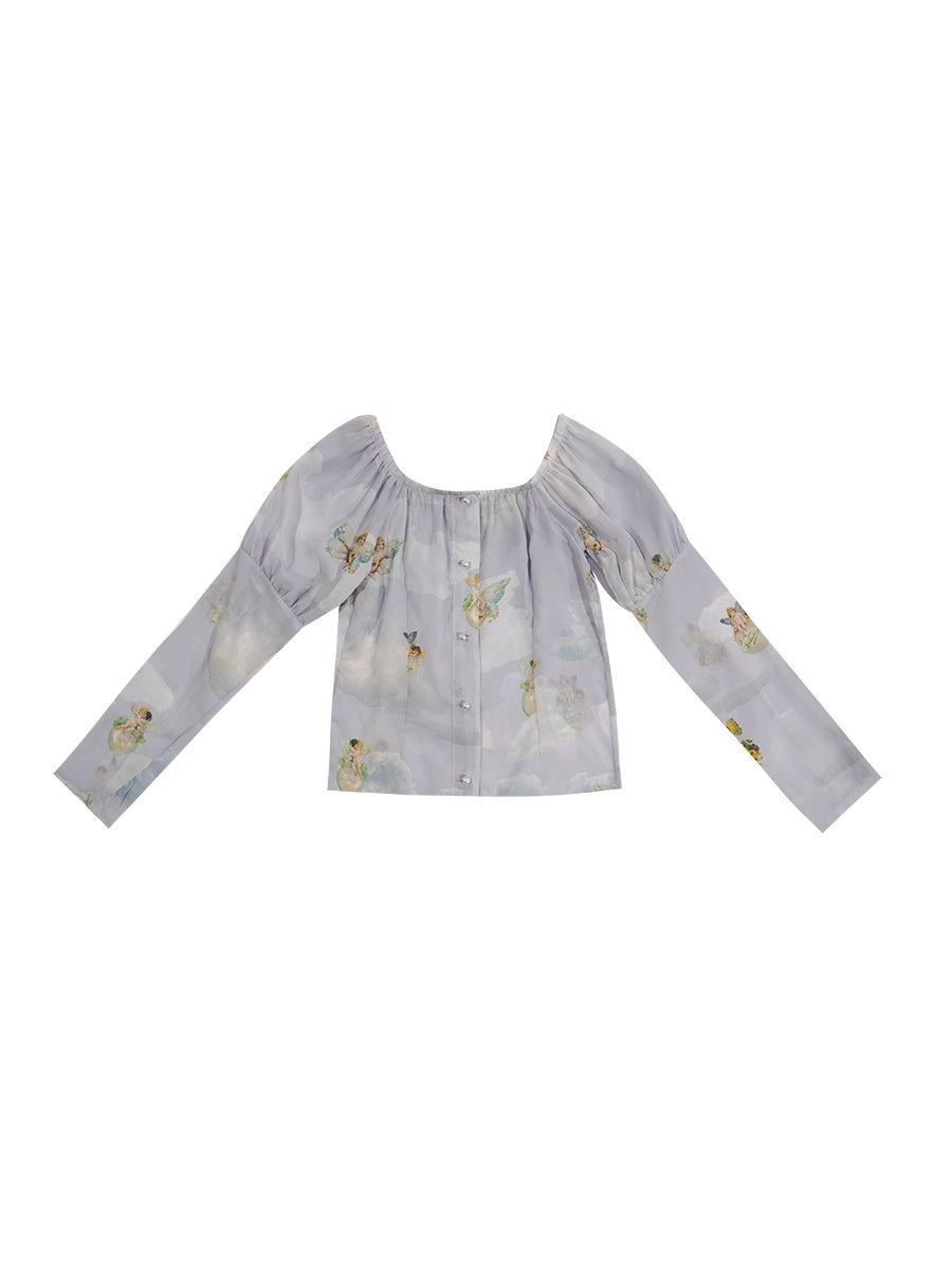 Angel Puff-sleeve Gothic Blouse