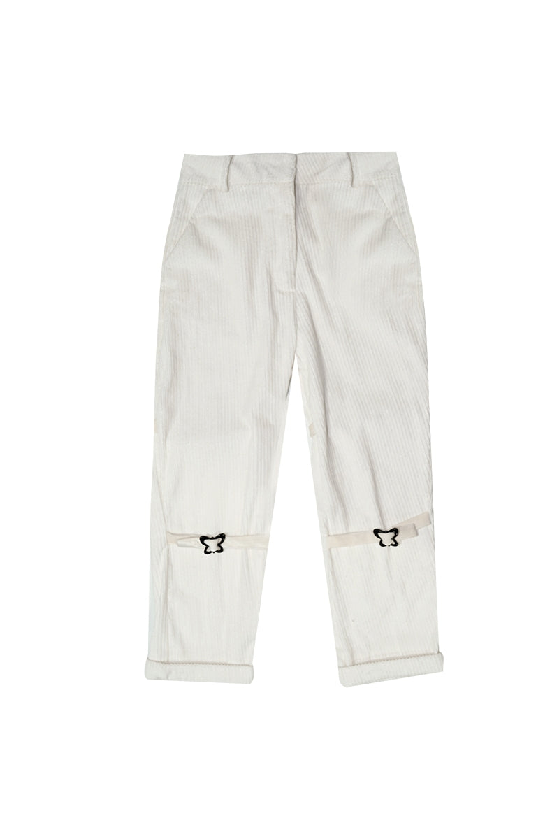 Corduroy Roll-up Belt Pants