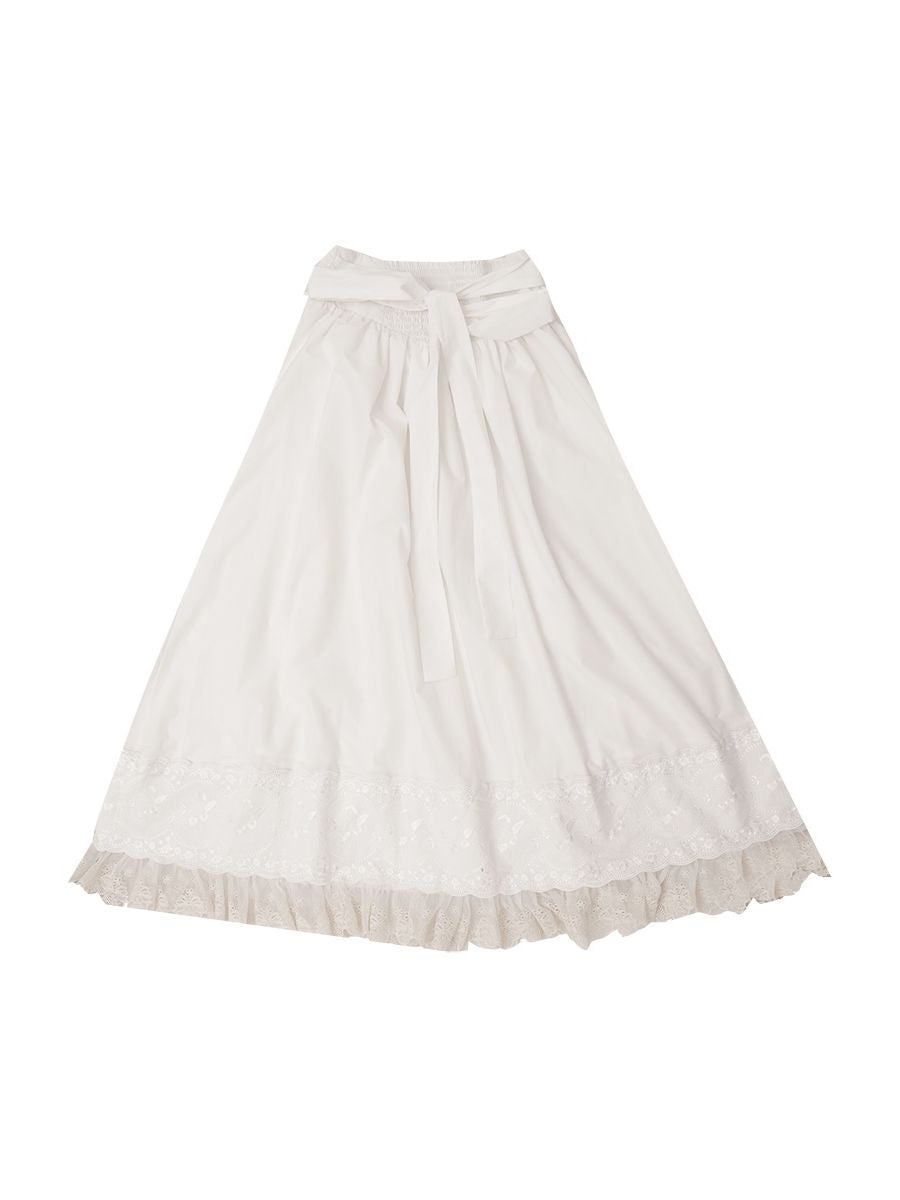 Long Lace Gothic Flare Skirt