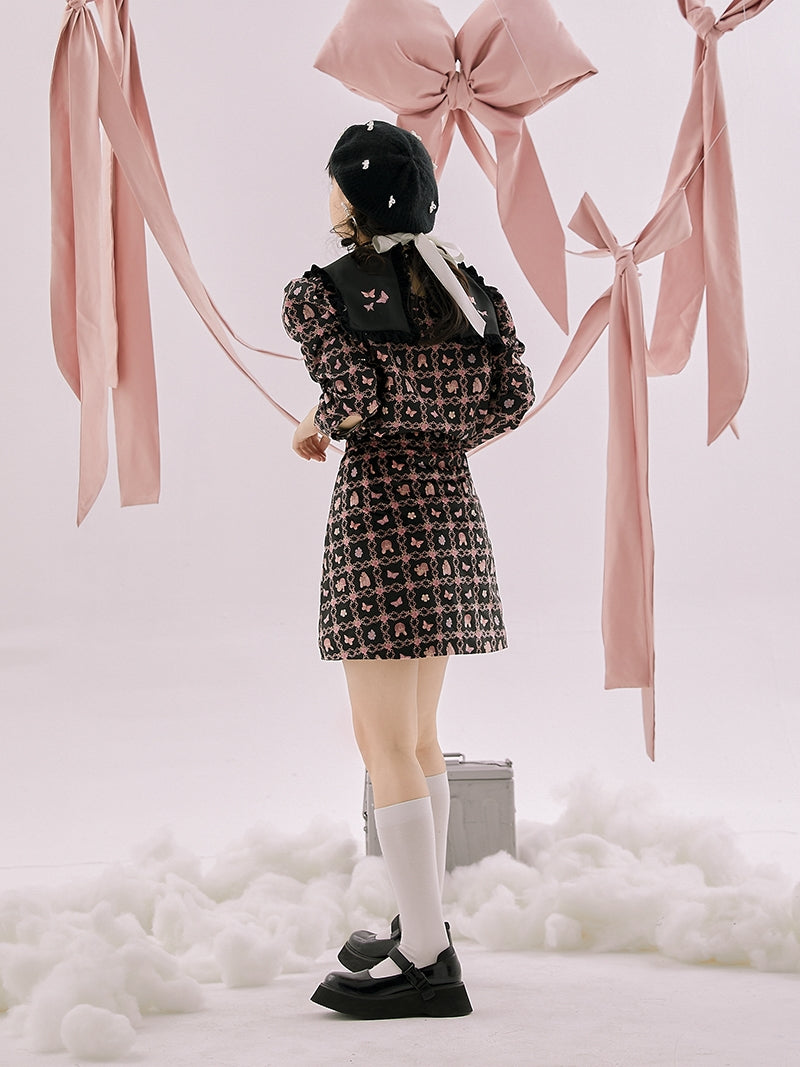 Butterfly Trapezoid Short Skirt