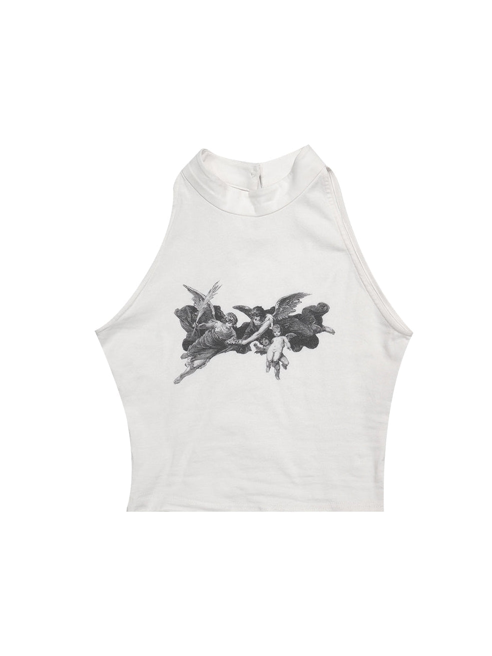 Print Sleeveless T-shirt