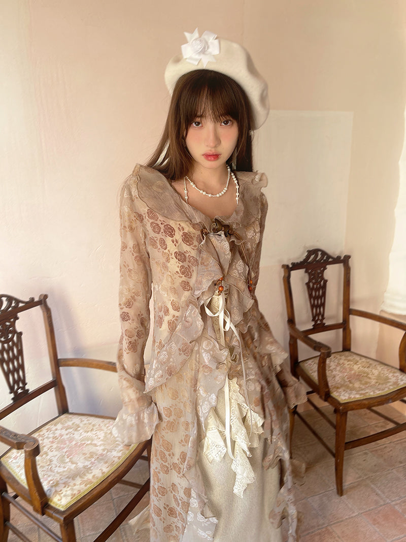 Irregular Lace Long Cardigan