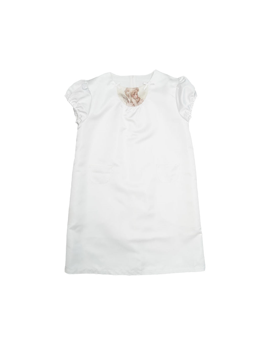 Angel & Cat Printed Doll A Swing Short-sleeved Dress