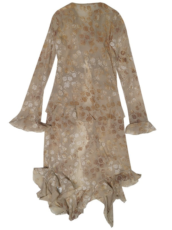 Irregular Lace Long Cardigan