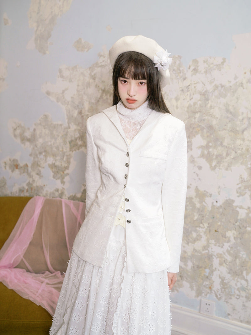 Lace See-through High Collar Bottoming Shirt