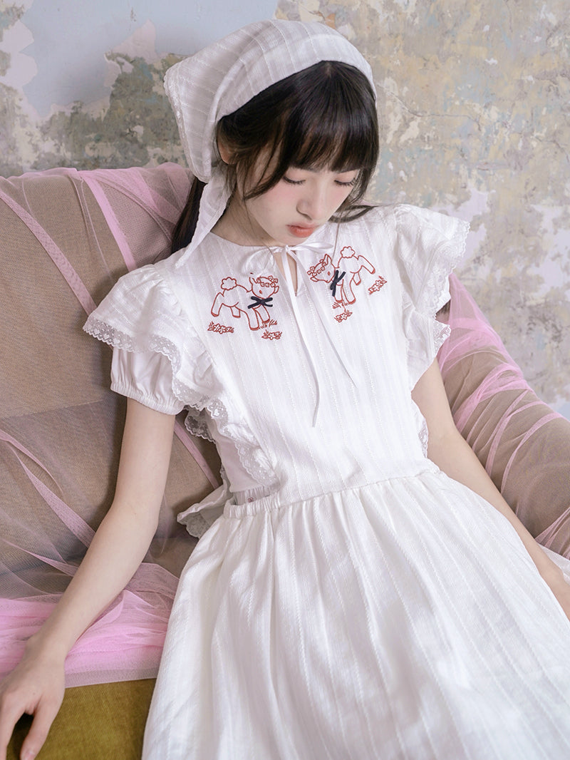 Lamb Embroidered Lace Jacquard Head Scarf