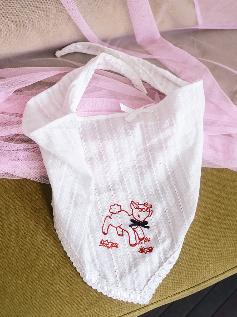 Lamb Embroidered Lace Jacquard Head Scarf