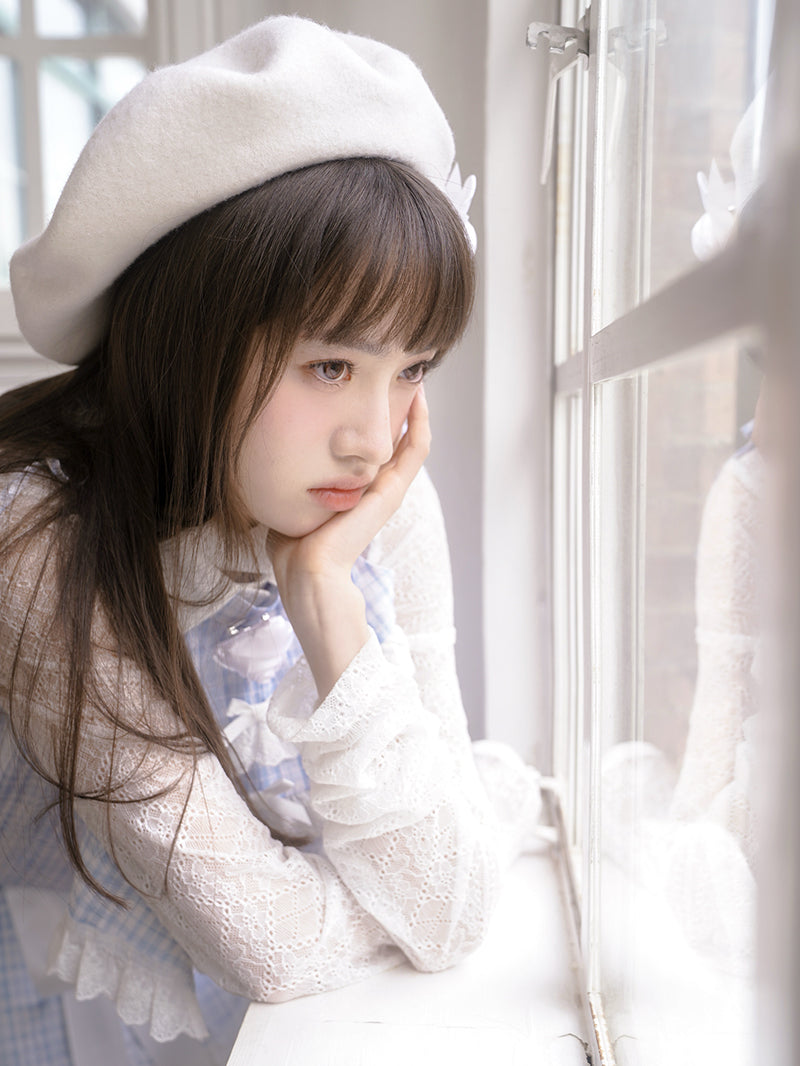 Lace See-through High Collar Bottoming Shirt