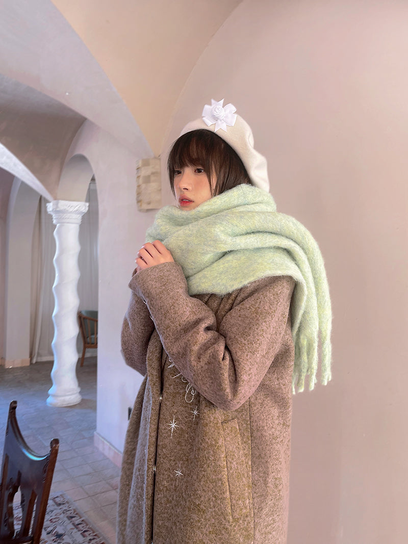 Embroidery Quilted Long Chester Coat