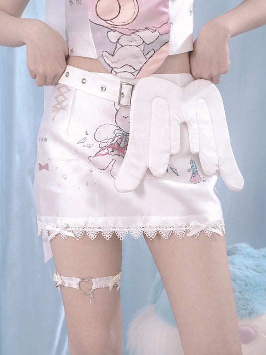 Angel Wings Metal Square Buckle Belt