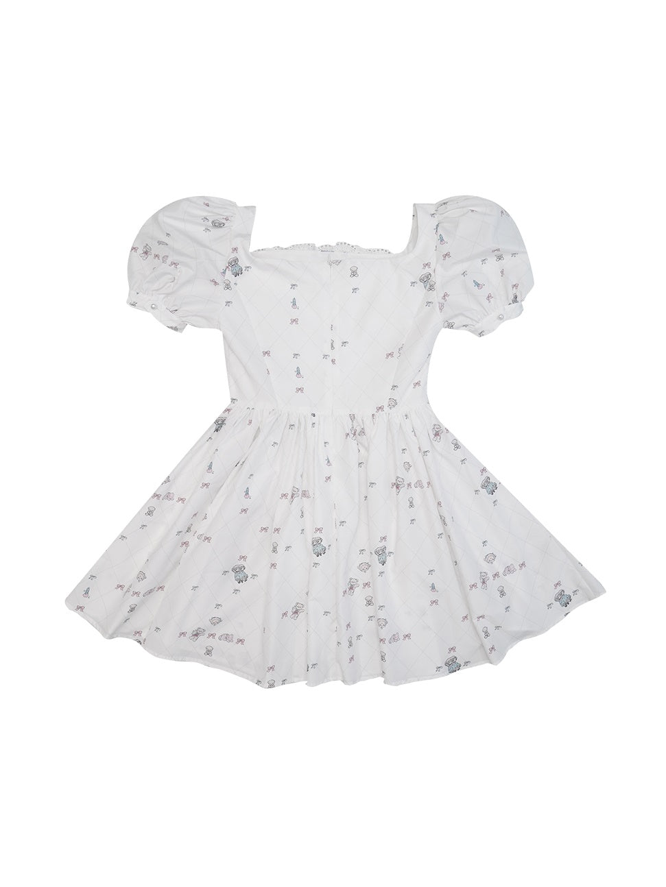 Puff Sleeve Lace Dress & Pannier Set-up