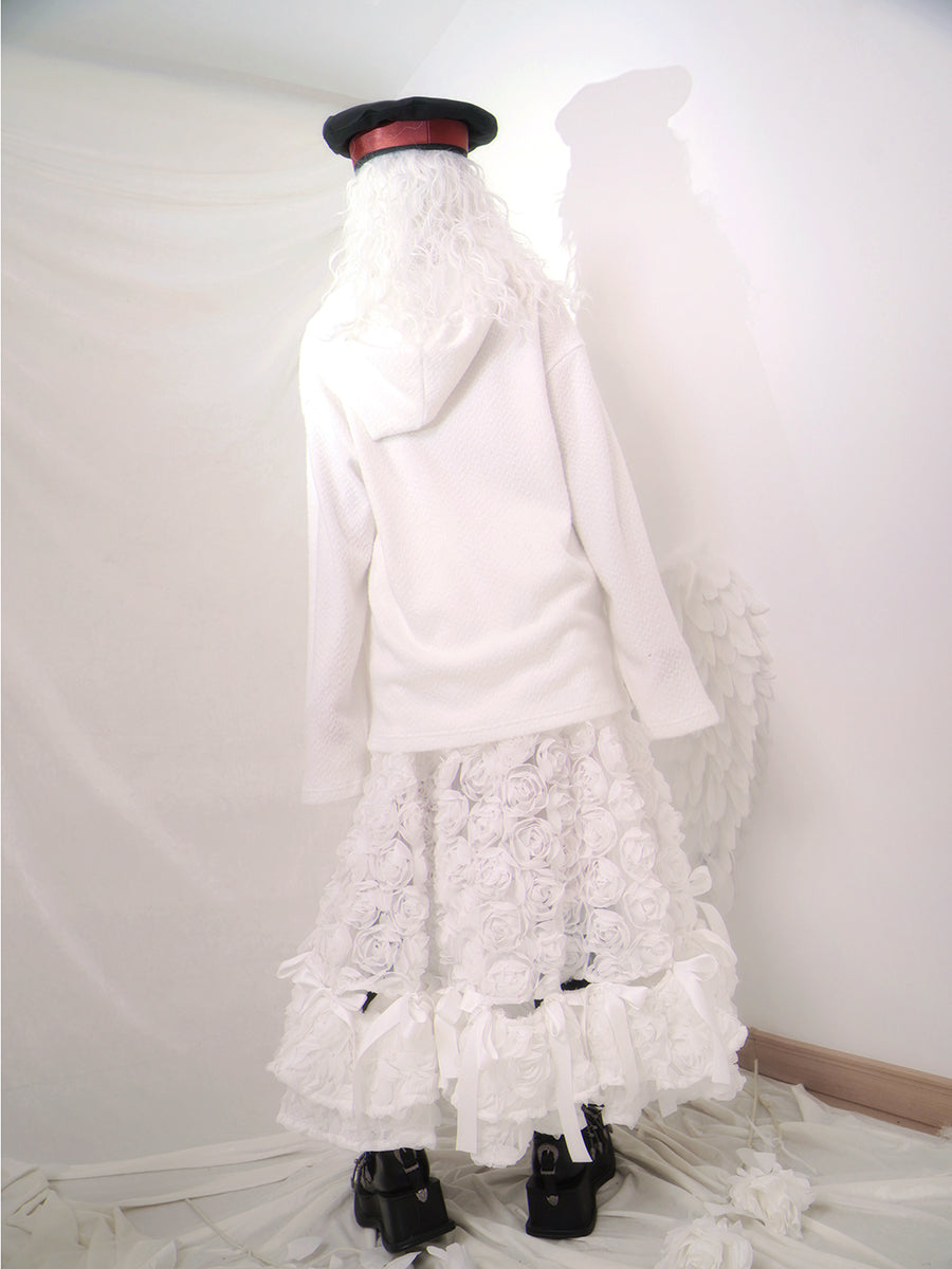 Gothic Bold Lace Rose Fish-tail Long-Skirt