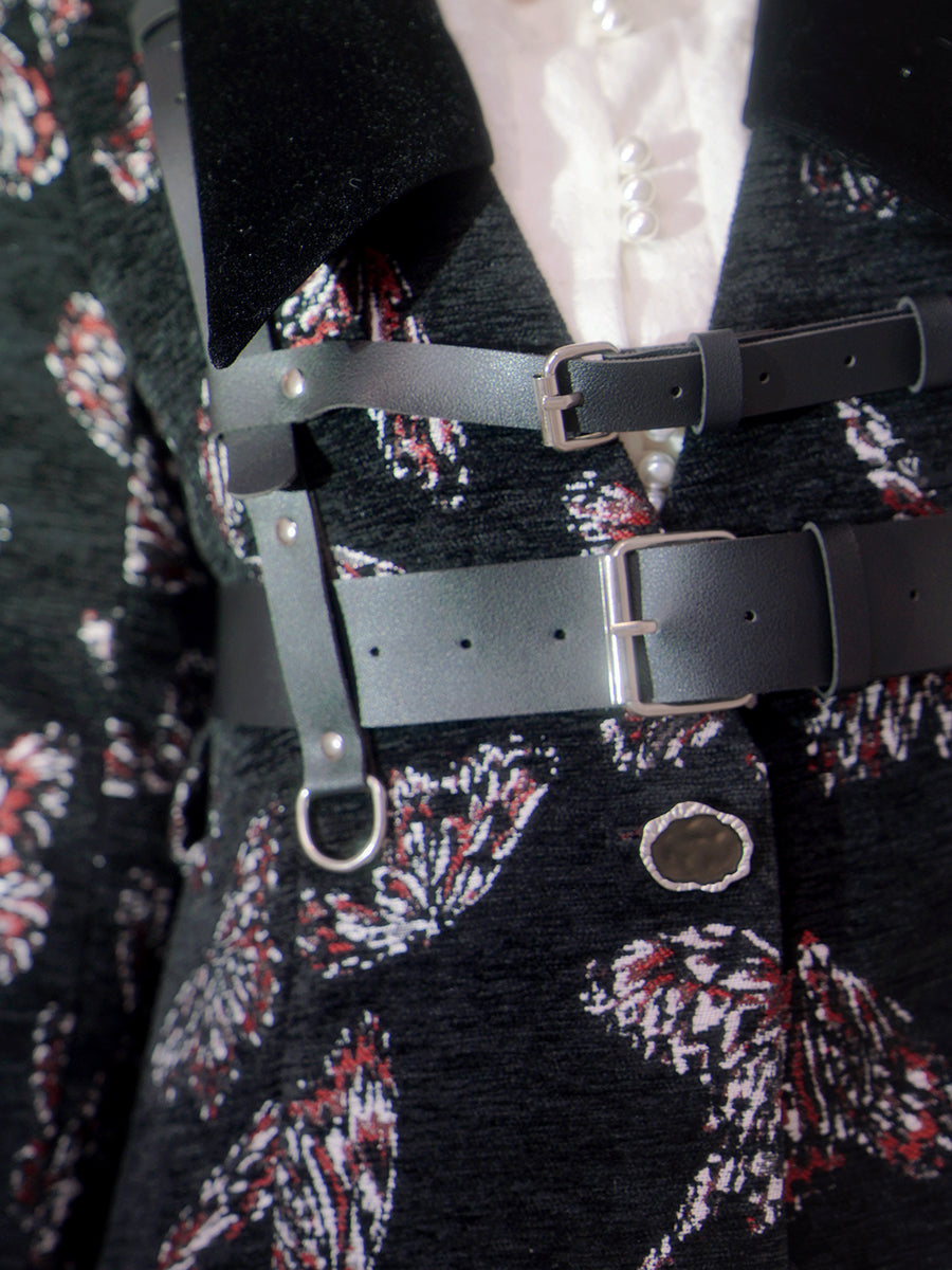 Embroidery Gothic Flare Long-Coat