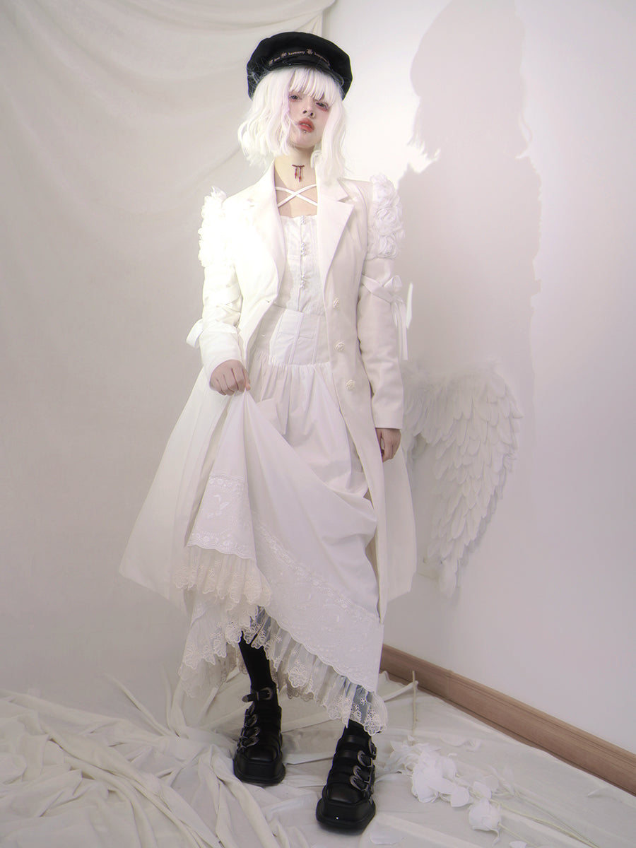 Long Lace Gothic Flare Skirt