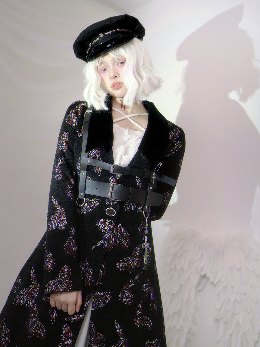 Embroidery Gothic Flare Long-Coat