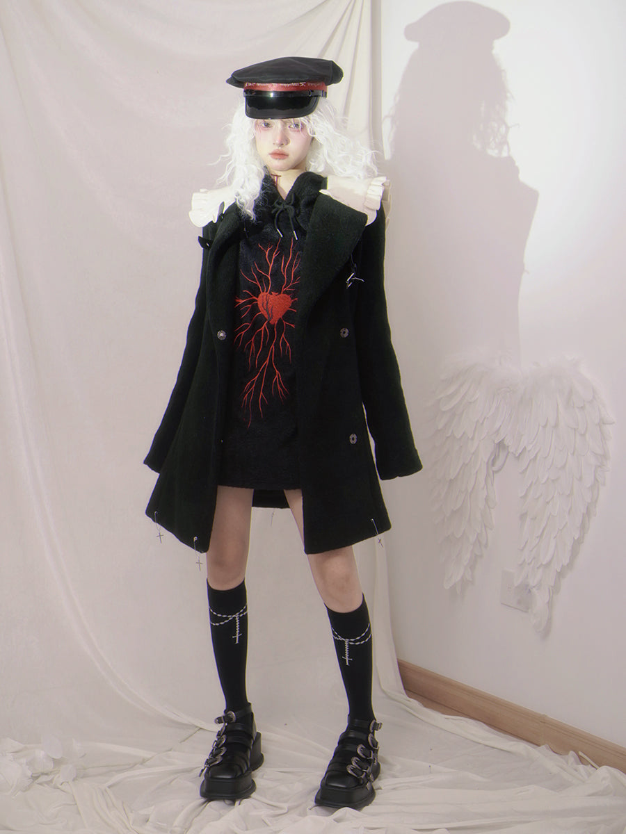 Girly Wool Frill Belt Coat