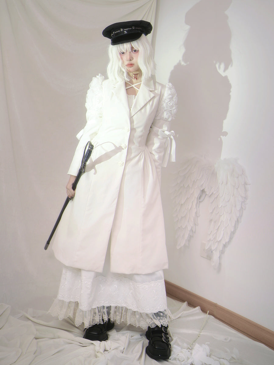 Long Lace Gothic Flare Skirt