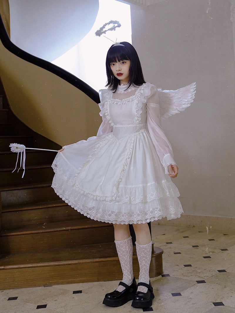 Lace Frill Layered Gothic Lolita One-piece