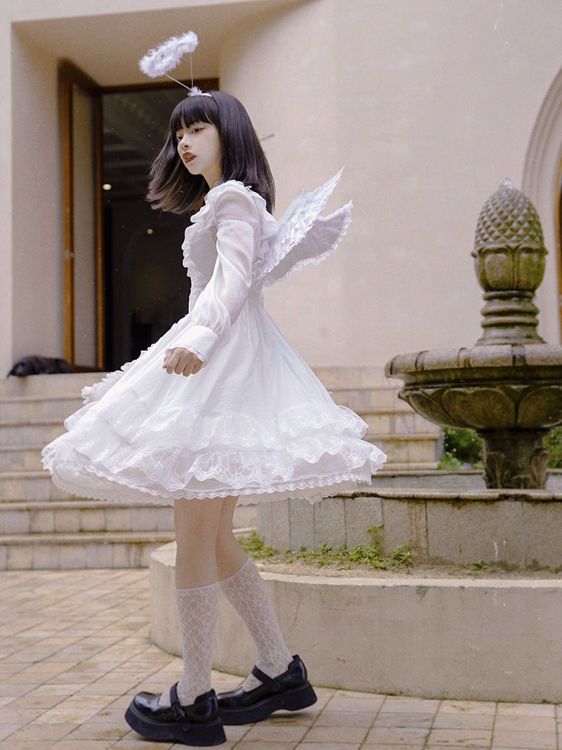 Lace Frill Layered Gothic Lolita One-piece