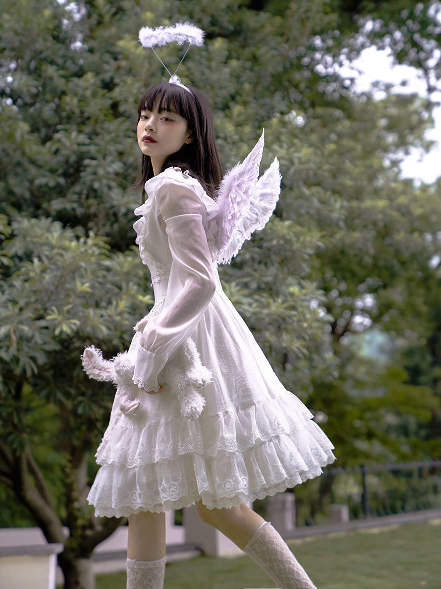 Lace Frill Layered Gothic Lolita One-piece