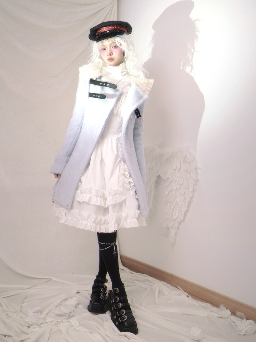 Girly Wool Frill Belt Coat
