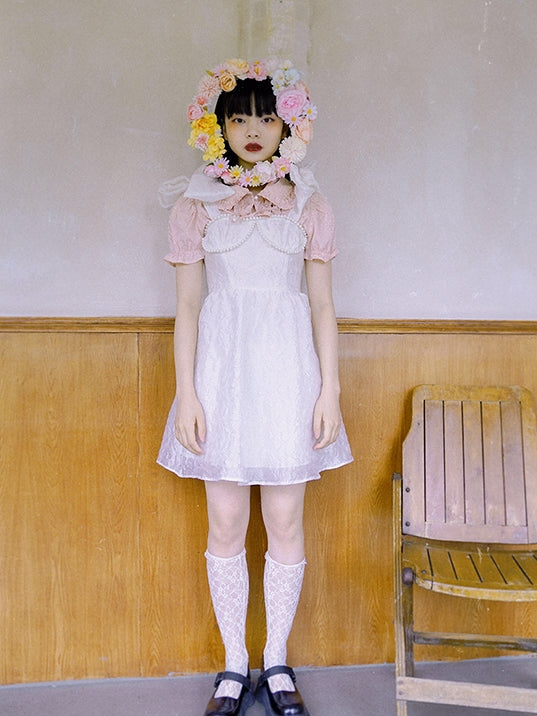 Ciffon Sheer Fluffy Wrinkled One-piece