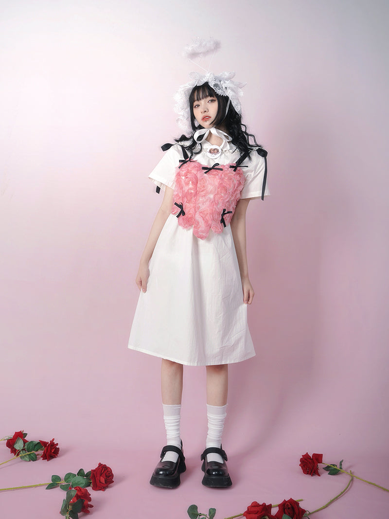 Three-dimensional Rose Ribbon Lolita Vest