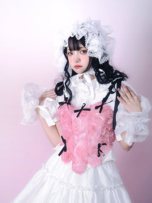 Three-dimensional Rose Ribbon Lolita Vest