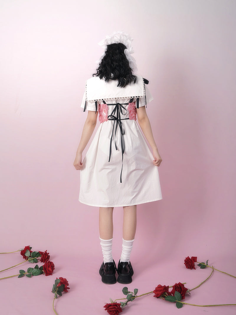 Three-dimensional Rose Ribbon Lolita Vest