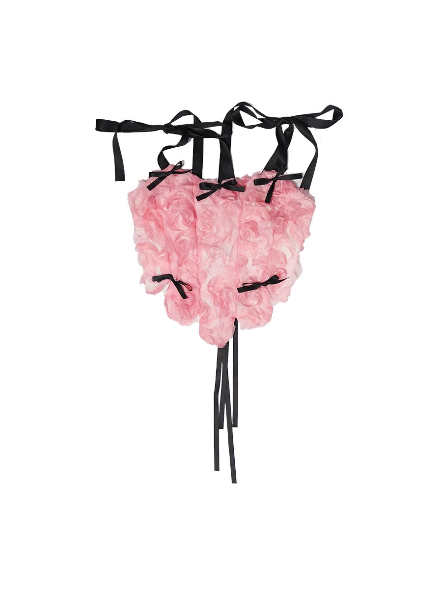 Three-dimensional Rose Ribbon Lolita Vest