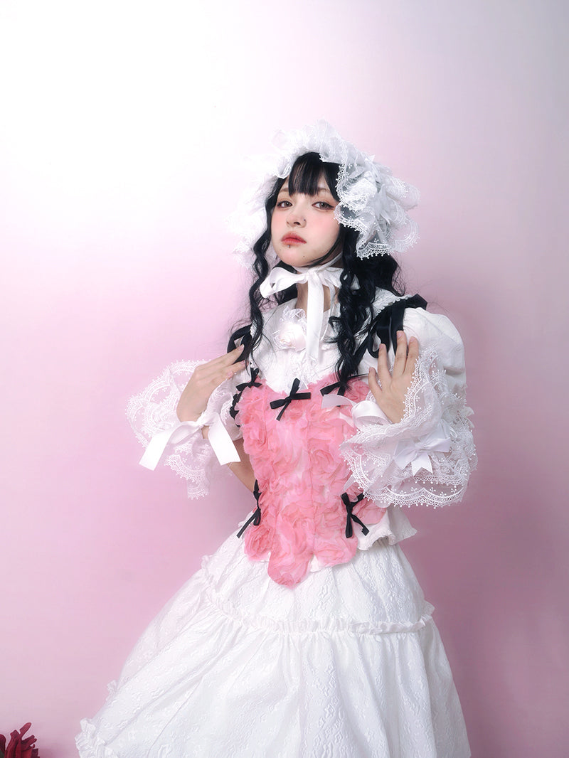 Three-dimensional Rose Ribbon Lolita Vest