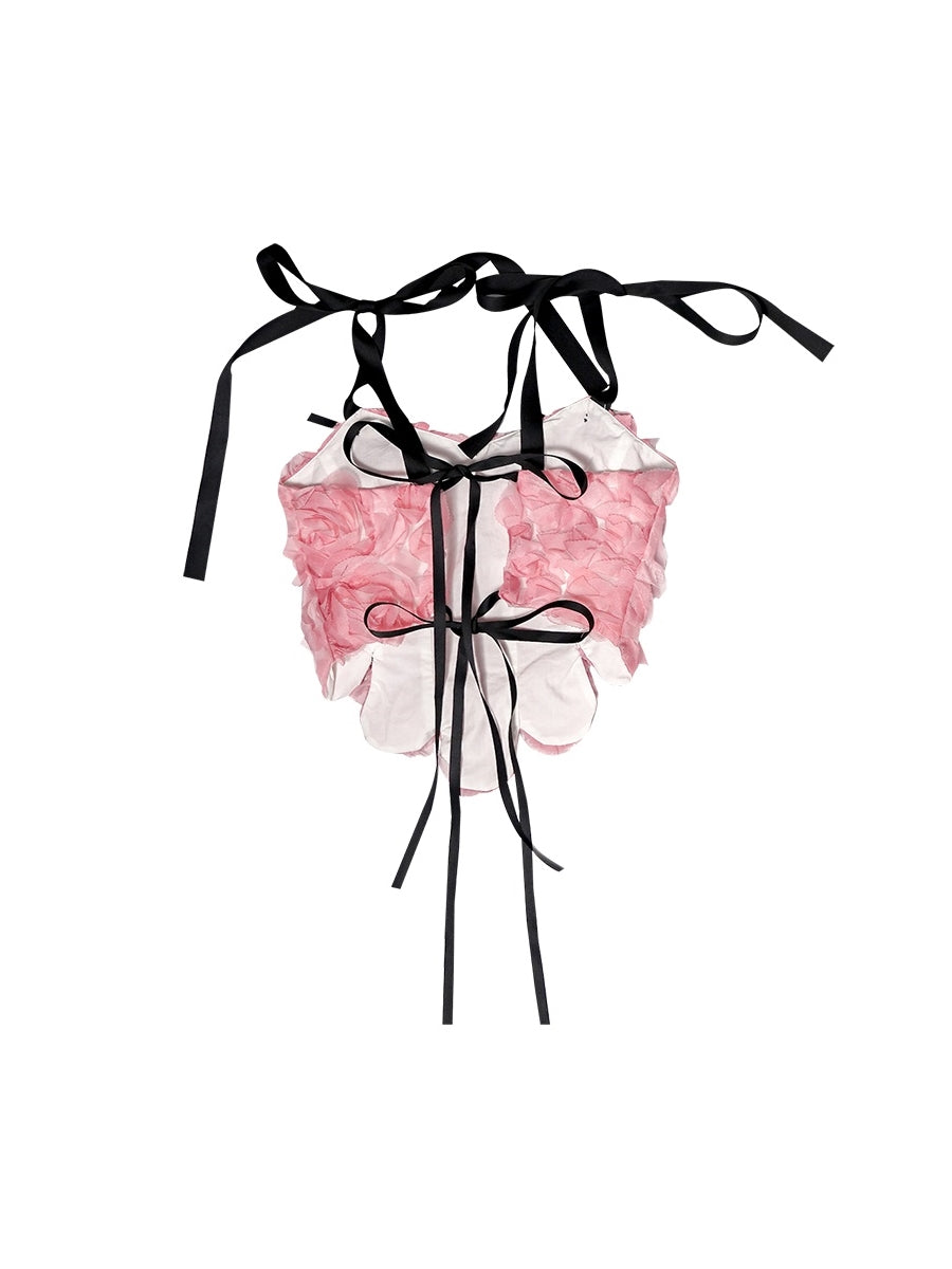 Three-dimensional Rose Ribbon Lolita Vest