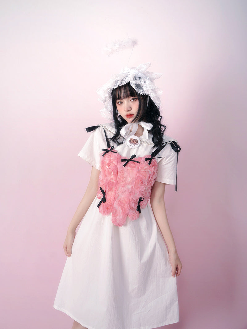 Three-dimensional Rose Ribbon Lolita Vest