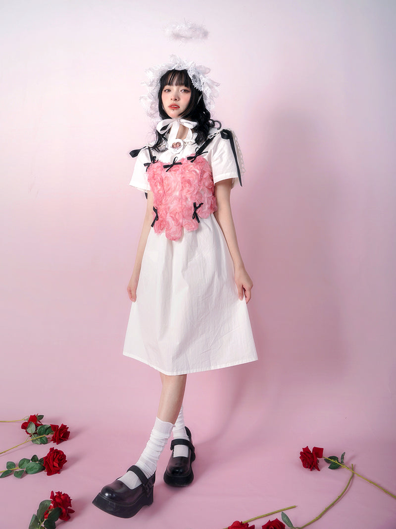 Three-dimensional Rose Ribbon Lolita Vest