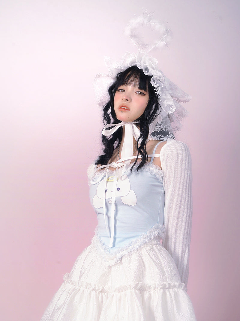 Lace Frill Character Nichi Camisole