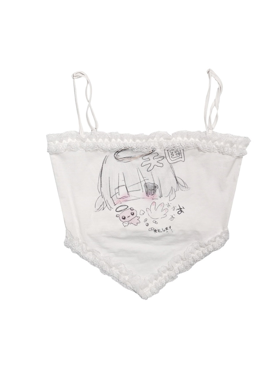 Lace Frill Character Nichi Camisole