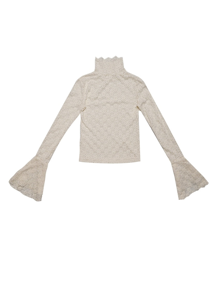 Flower Sheer Lace Blouse