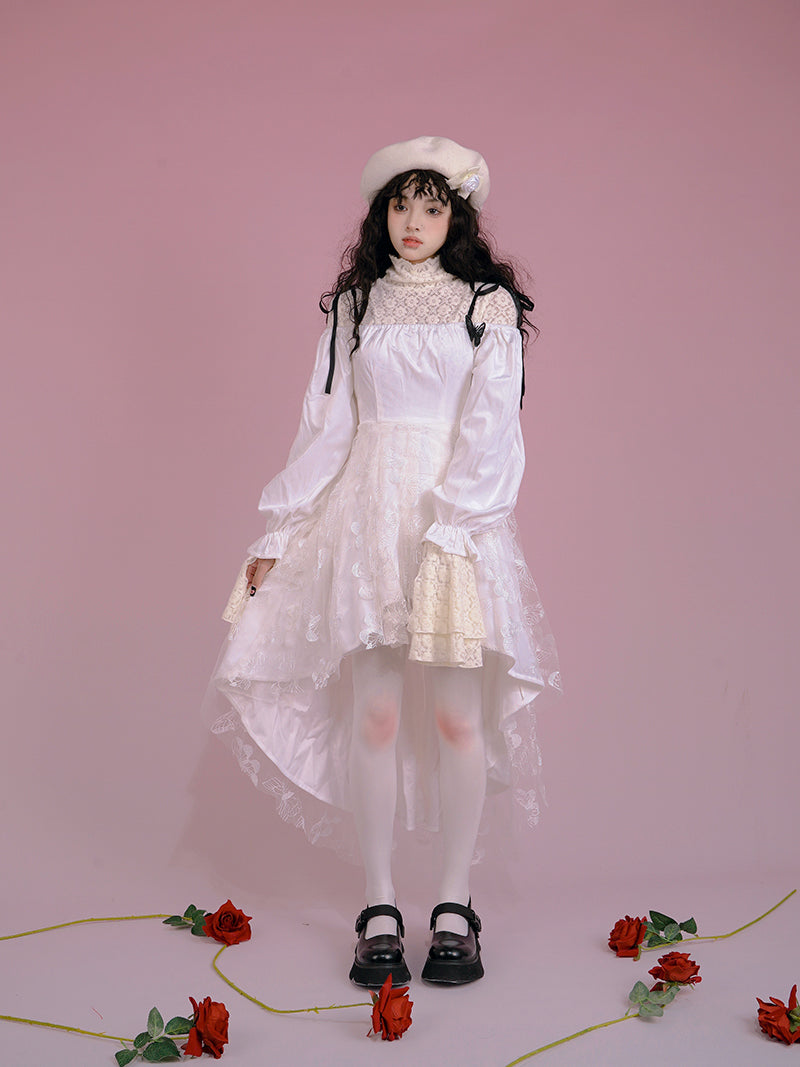 Flower Sheer Lace Blouse