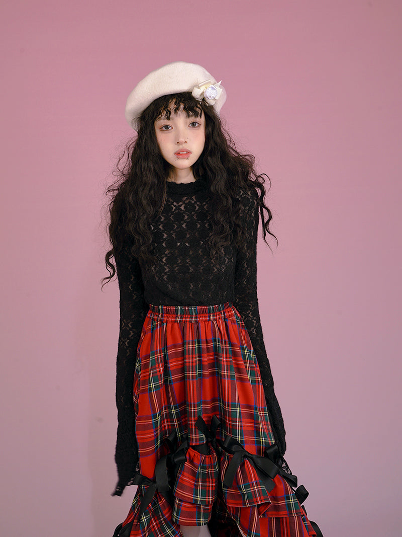 Flower Sheer Lace Blouse