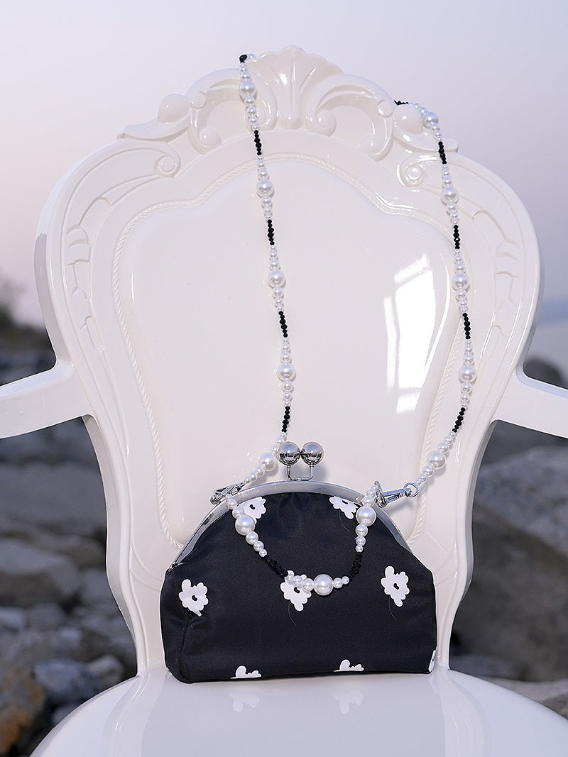 Flower Compact Retro Pearl Shoulder-Bag