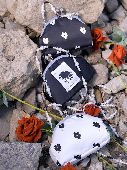 Flower Compact Retro Pearl Shoulder-Bag