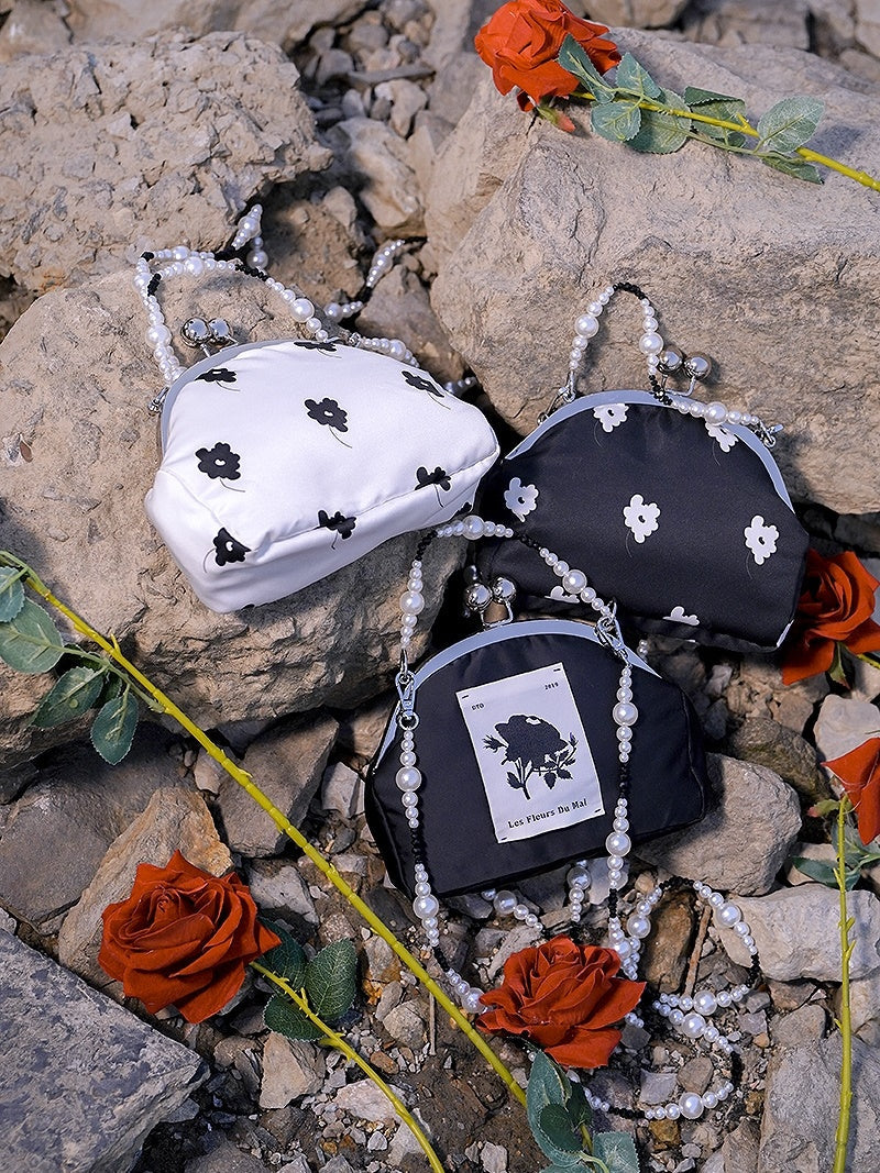 Flower Compact Retro Pearl Shoulder-Bag