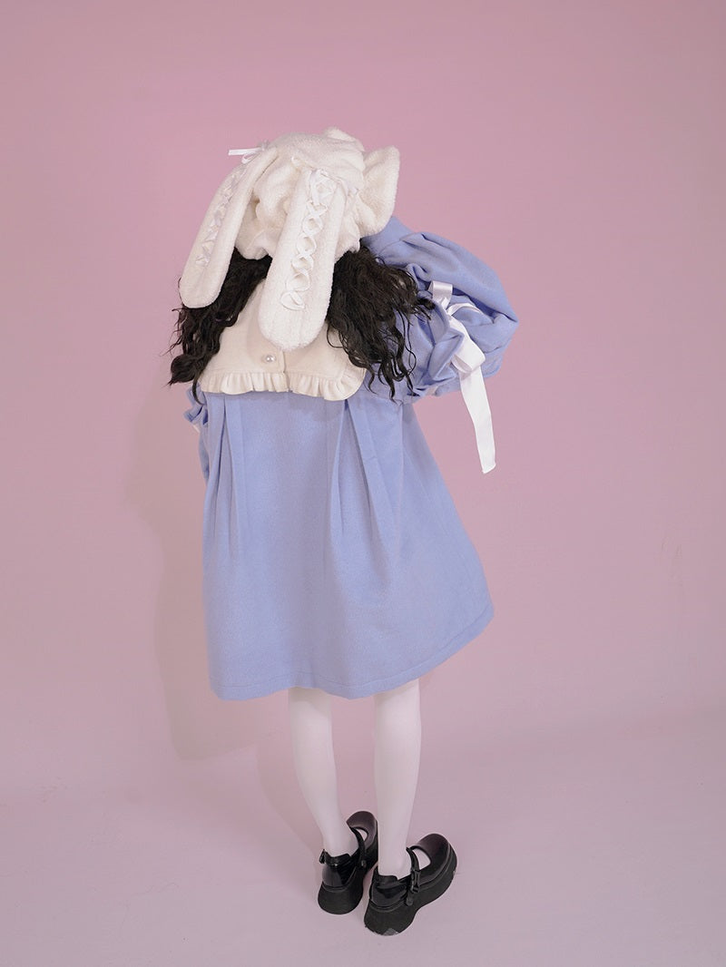 Ribbon Cute Girly Lace-collar Coat