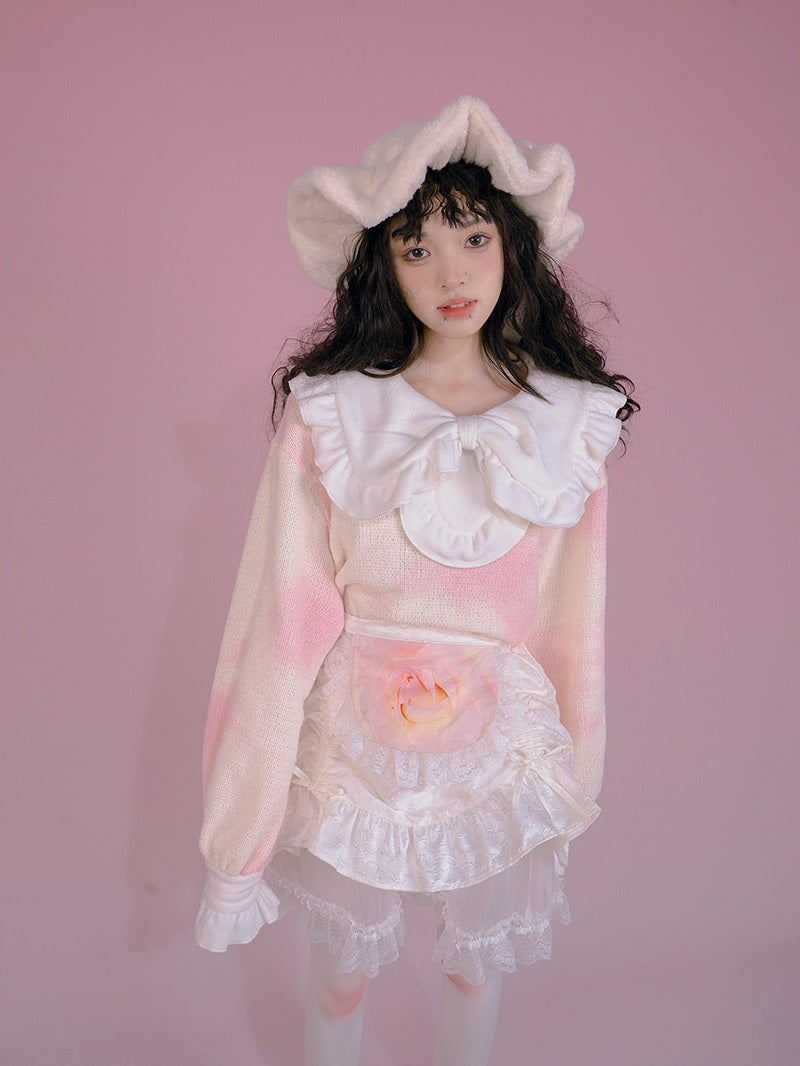 Marble ribbon Frill Sweet Blouse