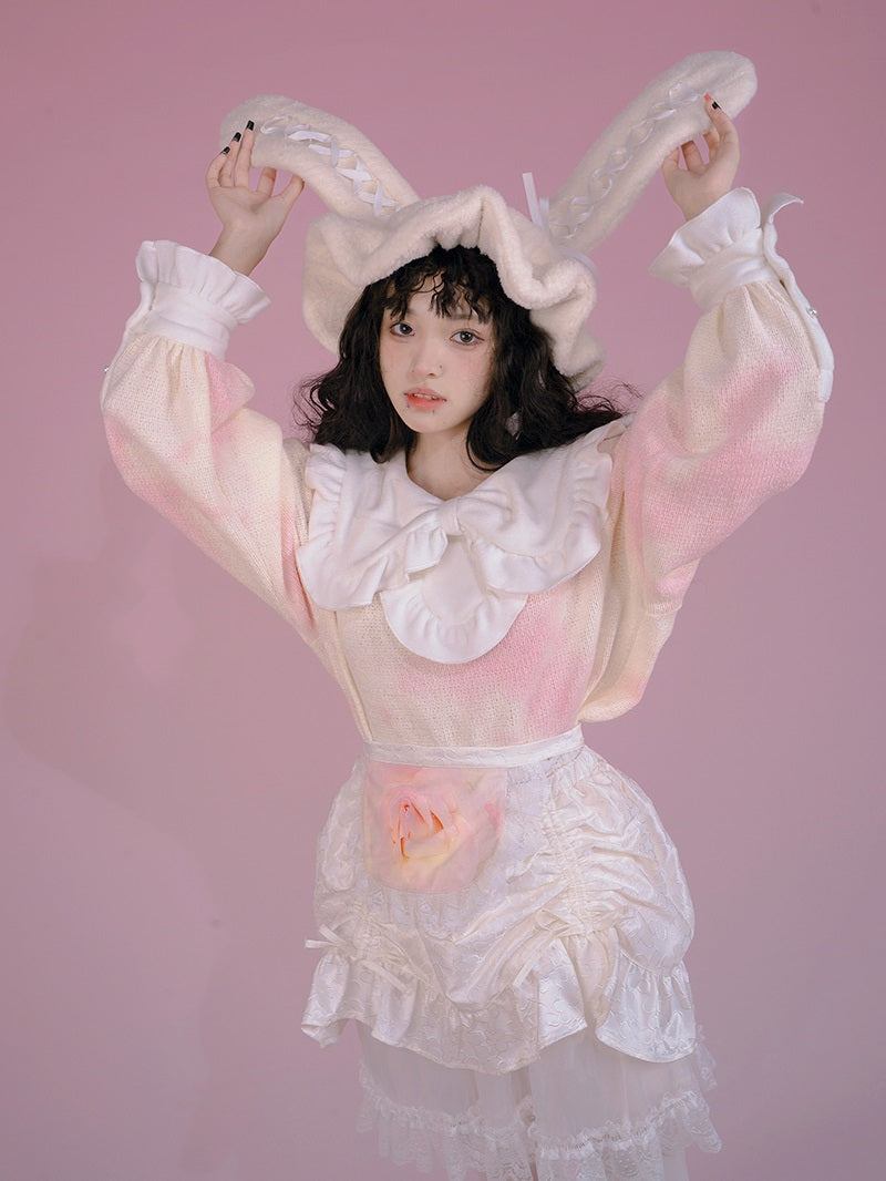 Marble ribbon Frill Sweet Blouse