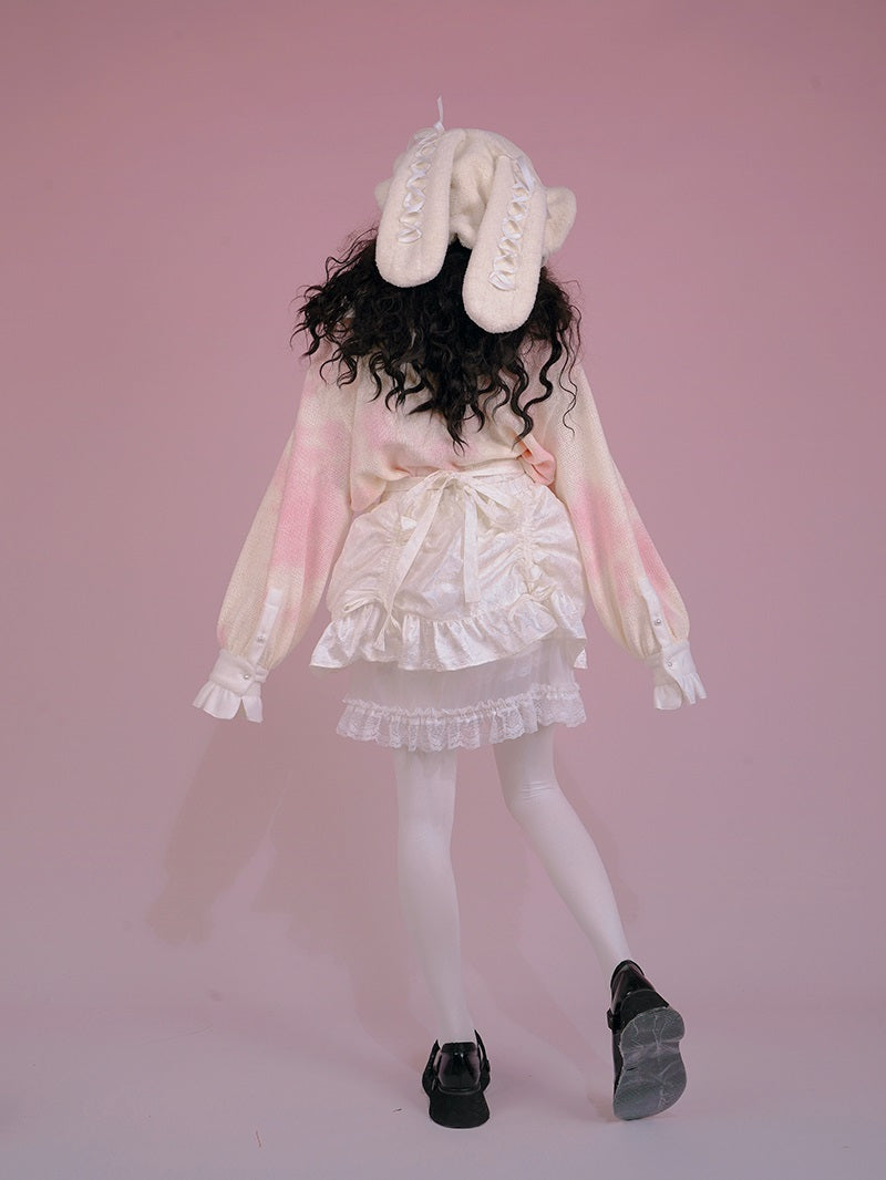 Marble ribbon Frill Sweet Blouse