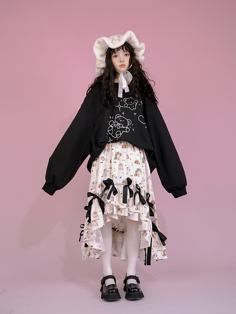 Print Pop Oversize Casual Cutsew