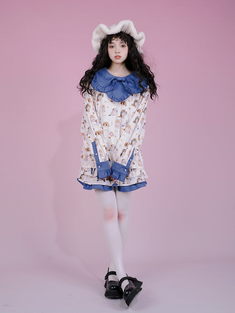Gothic Frill-Collar Cat Cute Pop Blouse