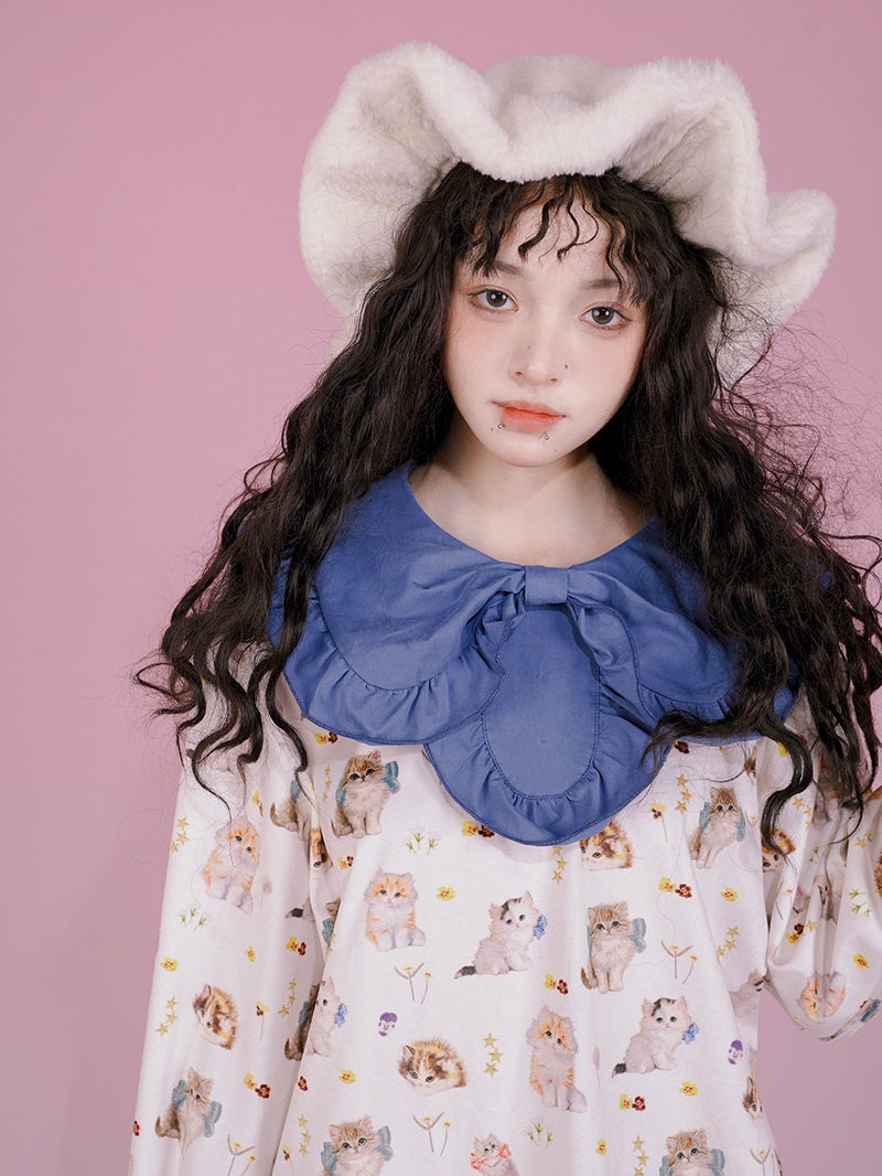 Gothic Frill-Collar Cat Cute Pop Blouse